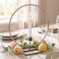 Koristesormus metallinen kynttilänjalka hopea shabby chic Ø32cm | Floristik24.fi