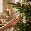 Jouluenkeli puinen koristelu kultainen koristeena 9×3×7,5cm 6 kpl | Floristik24.fi
