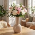 Koristeellinen maljakko metallia ruskeaa cappuccino emalia H25,5cm | Floristik24.fi
