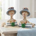 Female Bust Cocktail Sininen Valkoinen Koristefiguurit K10,5cm 2kpl | Floristik24.fi
