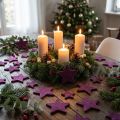 Scatter koriste tähdet flokoidut samettitähdet purppura marja 4/5cm 40 kpl | Floristik24.fi