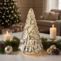 Mini joulukuusi LED-valoilla, hopea ja kulta, 28 cm | Floristik24.fi