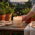 Citronella kynttilän tuoksukynttilä valkoisessa lasissa Ø12cm K12,5cm | Floristik24.fi