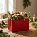 Lahjakassit punaiset paperikassit kahvalla 24×12×12cm 6kpl | Floristik24.fi