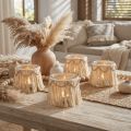 Lantern Lasihapsut Macrame Cream Boho Ø9,5cm 4kpl | Floristik24.fi