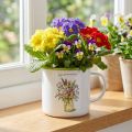 Koristeellinen muki/ruukku, emaloitu, Ø11,5 cm, korkeus 10 cm | Floristik24.fi