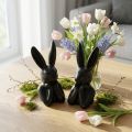 Ajatteleva Kanin Rintakuva Musta 7×6×15cm 2kpl | Floristik24.fi
