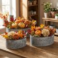 Koristeellinen metallikulho, soikea, harmaa, P 22,5/19,5/16 cm, 3 kpl:n setti | Floristik24.fi