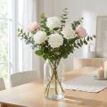Valkoinen ruusu Fake Rose varressa Silk Flower Fake Rose L72cm Ø13cm | Floristik24.fi