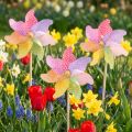 Tuulimyllyn koristelu Tuulimylly Natural Colorful Ø21,5cm K55cm 3kpl | Floristik24.fi