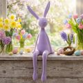 Hyllyllä istuva kani, parveileva, istuva pääsiäispupu, liila, 56cm | Floristik24.fi