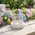 Lyhty lasi makramee valkoinen punottu Ø13cm K10cm | Floristik24.fi