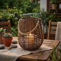 Koristelyhty, kynttiläkoriste kahvalla, lyhty korissa Ø23cm H27cm | Floristik24.fi