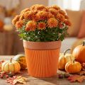 Laskostetut hihansuut kukkaruukkuihin oranssi 14,5cm 100 kpl | Floristik24.fi