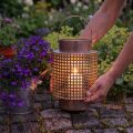 Koristeellinen lyhtylyhty metallia kahvaruusulla Ø18cm H29cm | Floristik24.fi