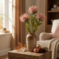 Syksyn kukkaneulatyyny keinotekoinen Protea Rosa Leucospermum 73cm 3kpl | Floristik24.fi