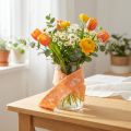 Huopanauha villanauha koristekangas oranssi höyhenet villahuopa 15cm 5m | Floristik24.fi