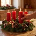 Pilarikynttilät punaiset Adventtikynttilät vanhat punaiset 200/50mm 24kpl | Floristik24.fi