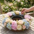 Kukka-aiheinen vaahtomuovirengas jalustalla OASIS® Renewal® Floral Foam Biolit® 38 cm 2 kpl | Floristik24.fi