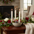 Kynttilänjalka, jossa 4 pidikettä, moderni adventtiseppele, beige, 15 cm | Floristik24.fi
