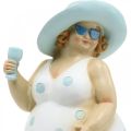 Floristik24 Nainen hattu, merikoriste, kesä, uimafiguuri sininen/valkoinen K27cm
