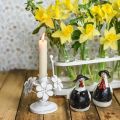 Floristik24 Kevät koristelu, metallikruunu kukkia, häät koristelu, kynttilänpidin, pöydän koriste, pöydän koristelu