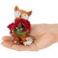Koristeellinen kettu huivilla ja käpyllä, 10 cm, 2 kpl | Floristik24.fi