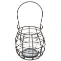 Puutarhalyhty, mustaa metallia tuulivalolla, Ø14cm, korkeus 12,5cm | Floristik24.fi