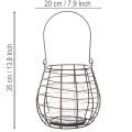 Puutarhalyhty lasisella kynttilänjalalla, musta, Ø20cm, K18.5cm | Floristik24.fi