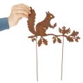 Puutarhakeppi orava oksalla, kulunutta metallia, 42 cm korkea, 3 kpl | Floristik24.fi