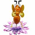 Floristik24 Kukkaneula mehiläinen kukkaan metallijousilla oranssi, violetti H74cm