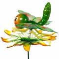 Floristik24 Koristeellinen perhos- ja kukka-metallisilla jousilla vihreä, oranssi H70cm
