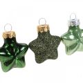 Floristik24 Mini joulukuusi koristeet Mix Vihreä lasi joulukoriste valikoituja 4cm 12kpl 12kpl
