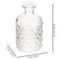 Lasipullo timanttikuviolla, koristepullo, maljakko, pieni, 13 cm, 6 kpl | Floristik24.fi
