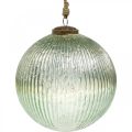 Floristik24 Joulupallo lasi iso ripustamiseen vihreä, kultainen vintage Ø20cm