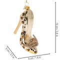 Lasinen kenkäkoriste leopardikuviolla, joulukuusenkoriste, 13 cm, 2 kpl | Floristik24.fi