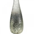 Floristik24 Kukkamaljakko lasia, pöytämaljakko kaksisävyinen aito lasi kirkas, hopea H30cm