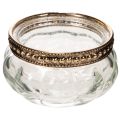 Floristik24 Lasiset tuikkukupit koristeellisella metallireunuksella, 6 cm, 4 kpl