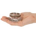 Lasiset tuikkukupit koristeellisella metallireunuksella, 6 cm, 4 kpl | Floristik24.fi