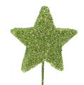 Floristik24 Kiille tähtiä vihreä 4cm vaijerilla 60kpl