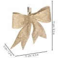 Kimaltava rusetti, koristeellinen rusetti, kulta, klipsillä, 11 cm, 4 kpl | Floristik24.fi