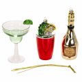 Minikokoisia cocktail-koristeita joulukuuseen ripustettavaksi, 14 cm, 6 kpl | Floristik24.fi