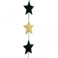 Joulukoristeita tähtiriipus kulta musta 5 tähteä 78cm