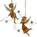 Floristik24 Deco ripustin Joulu enkeli koriste metalli ruoste 15cm 6kpl