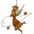Floristik24 Deco ripustin Joulu enkeli koriste metalli ruoste 15cm 6kpl