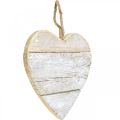 Floristik24 Sydän puuta, koristesydän ripustettavaksi, sydän deco valkoinen 20cm
