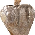 Floristik24 Riippuva koriste metalli sydämet koriste sydämet hopea 11cm 3kpl