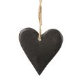 Floristik24 Riippuva koristelu liuskekivi sydän koristeellinen sydämet musta 7cm 6kpl