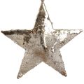 Riippuva koriste tähti metalli Joulukoristeet hopea 15,5cm 3kpl