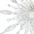 Floristik24 Lumihiutale ripustettavaksi 11cm läpinäkyvä, glitter 12kpl